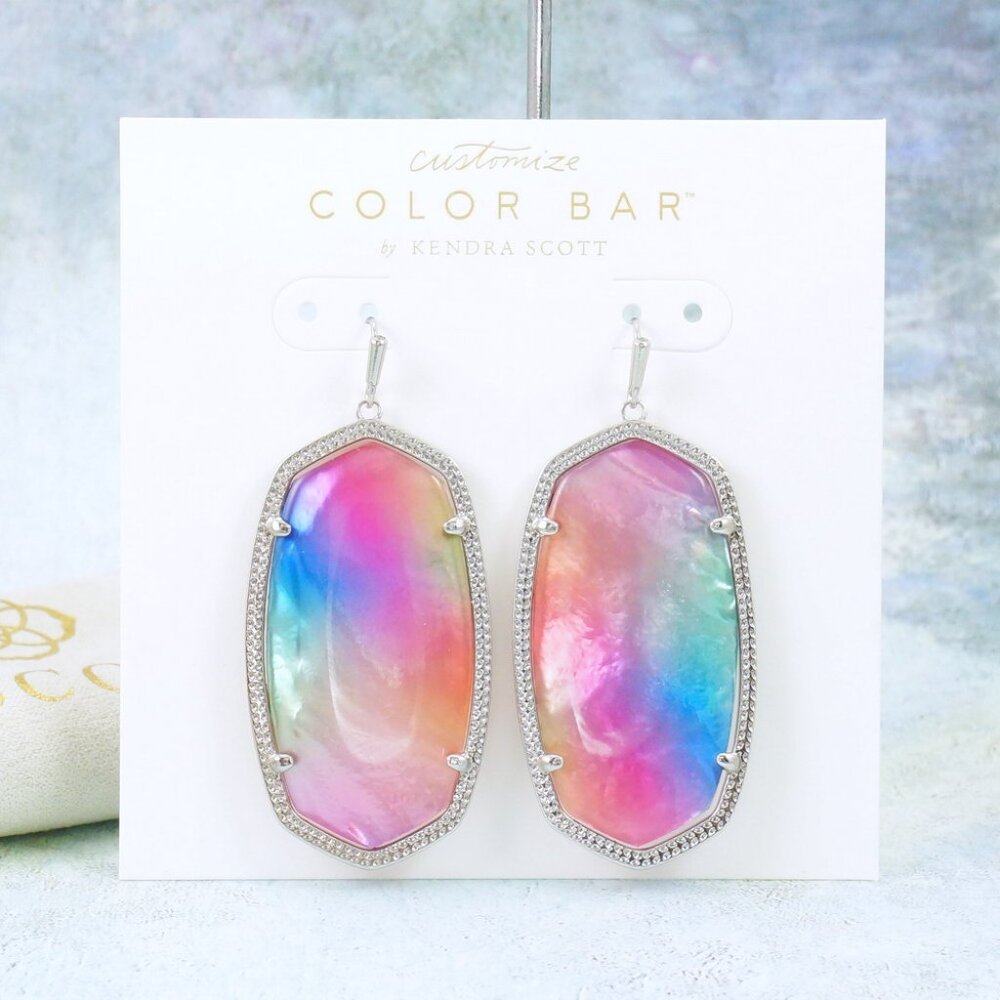 Kendra Scott Danielle Watercolor Illusion Earrings Silver tone